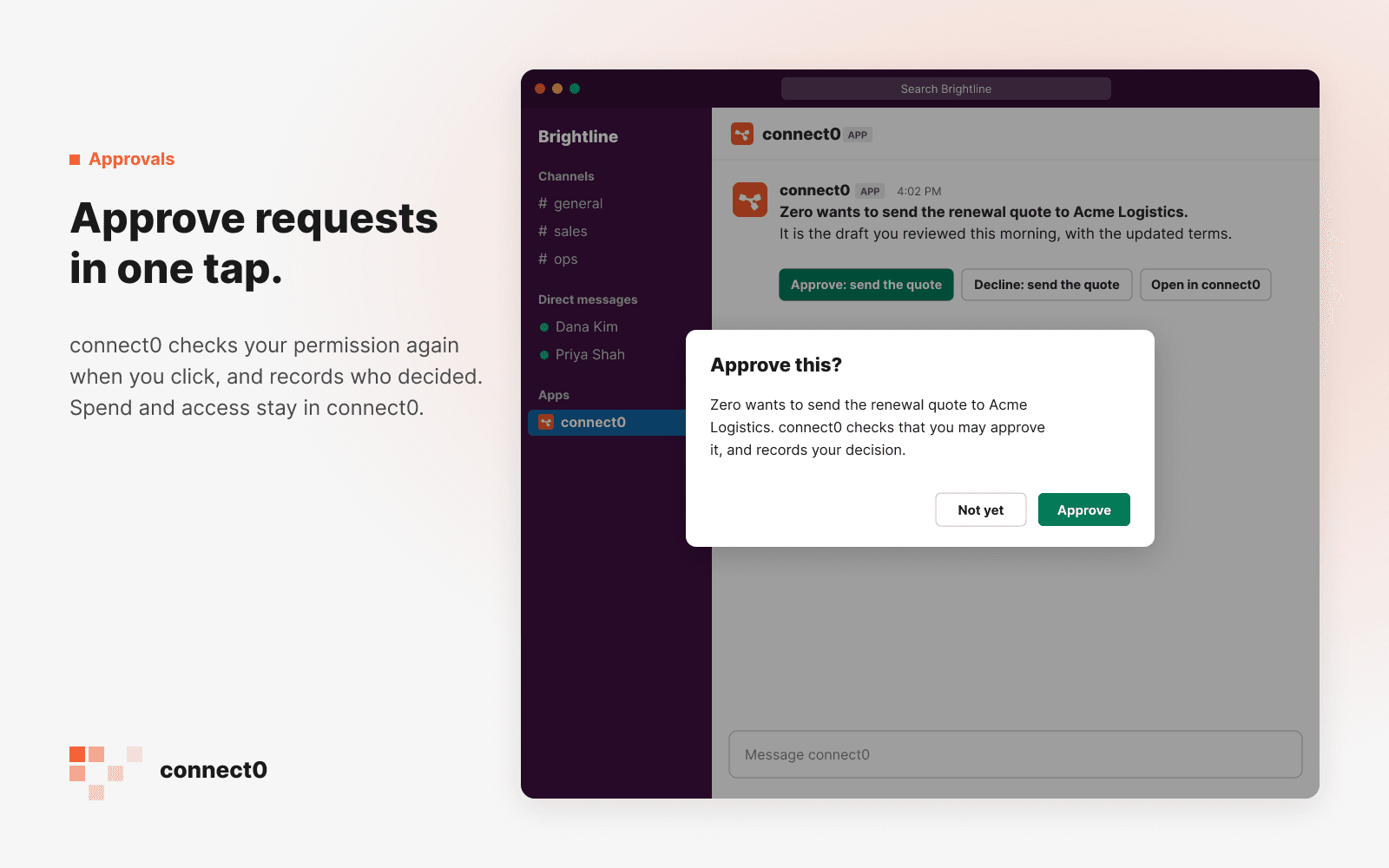 Approve requests in one tap.